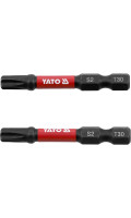 Биты ударные S2 для шуруповерта YATO "TORX" T30 х 50 мм. 6-гранный хвостовик 1/4", 2 шт. YT-78056