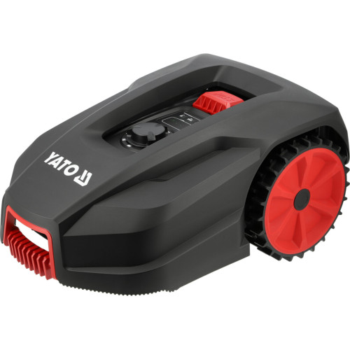 Газонокосарка робот акумуляторна YATO Li-Ion 20 В 2 А·год, площа до 500 м², ширина покосу 18 см, висота 20-60 мм YT-852091