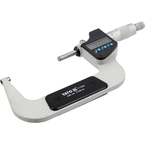 Микрометр YATO YT-72309 с LCD цифровой шкалой, диапазон 75–100 мм, точность 0,001 мм