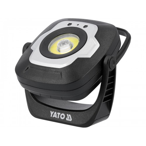 Прожектор диодный, аккумуляторный YATO, 10Вт, 1200/600/100 Lm 3 режима, 3,7 В, 4,4 АГод YT-818214