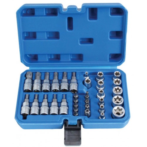 Набор TORX -головок 3/8″ , бит 5/16 , насадок + вставки, 34 единицы SATRA S-34TES