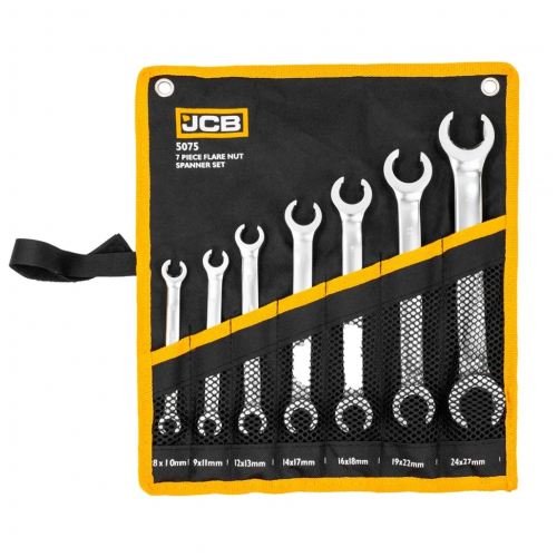 Набор разрезных накидных ключей в чехле, (8-27 мм) 7 ед. JCB Tools JCB-5075