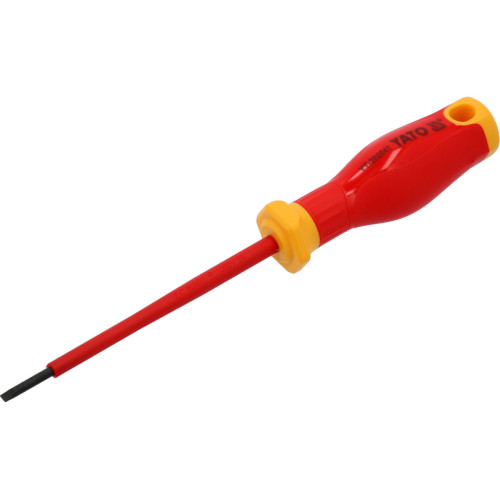 Отвертка шлицевая диэлектрическая YATO: SL3 x 100/188 мм