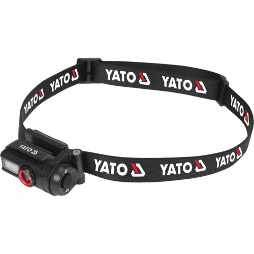 Фонарь на лоб YATO; 5 Вт Li-Po аккумулятор 3,7В, 350 мАч, 6 режимов, расстояния YT-085944