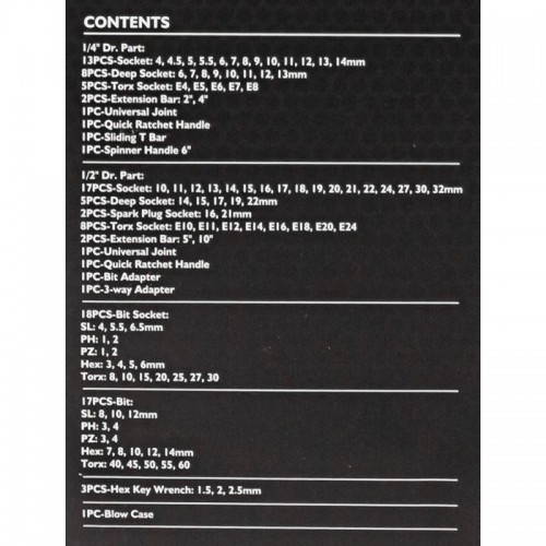Набор инструментов комбинированный JCB Tools 108 шт, 1/4", 1/2" JCB-41082-5
