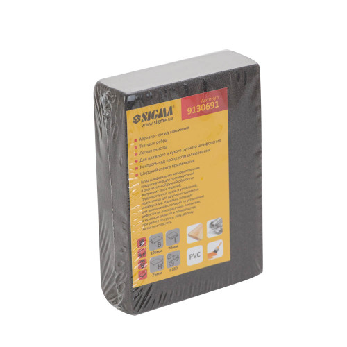 Губка шлифовальная четырехсторонняя 100×70×25 мм P180 SIGMA (9130691)