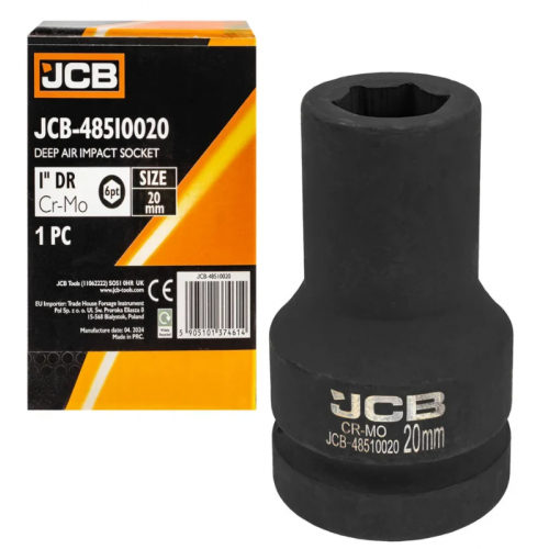 Головка ударна глибока 1" 20 мм (6-гранна) JCB Tools JCB-48510020