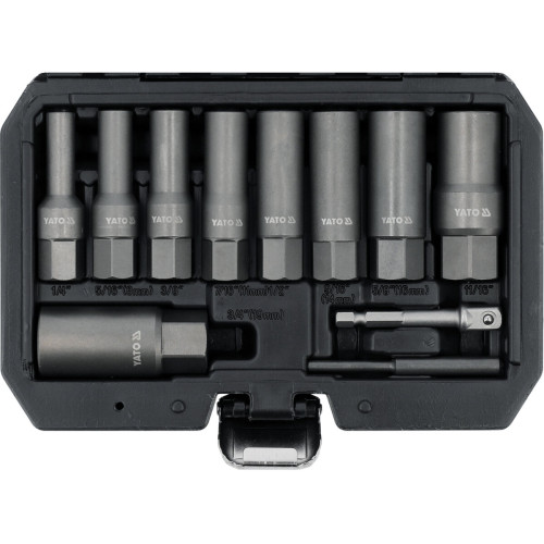 Набор удлинённых головок для удаления поврежденных/сломанных болтов YATO 3/8" 11 элементов YT-05914