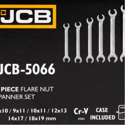 Набор разрезных накидных ключей в чехле, (8 - 19 мм) 6 ед. JCB Tools JCB-5066