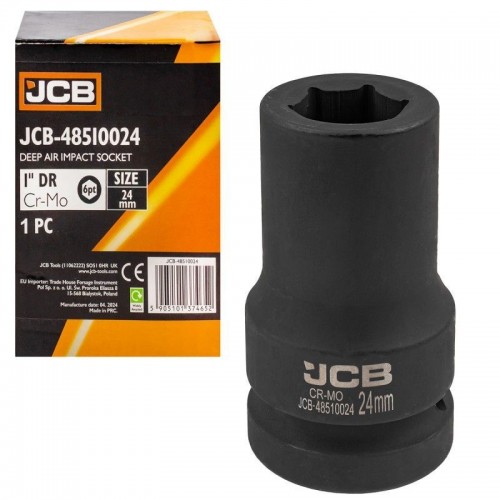 Головка ударна глибока 1" 24 мм (6-гранна) JCB Tools JCB-48510024