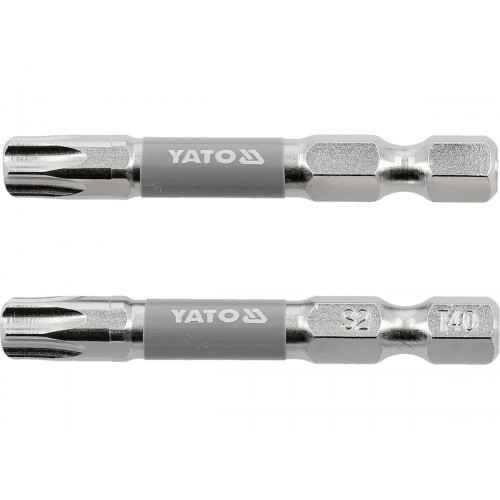 Біти для шуруповерта YATO; "TORX" T40 х 50 мм. сталь S2. 6-гранний хвостовик 1/4", 2 шт. YT-78036