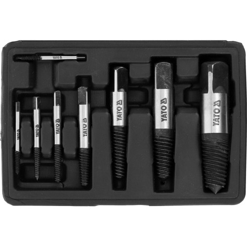 Набір екстракторів для зламаних гвинтів YATO YT-05901, №1-8, М3-M55 мм, 8 ел