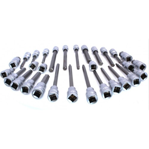 Набор экстра длинных ключей HEX с насадками 1/2"-30 единиц SATRA S-SH3012