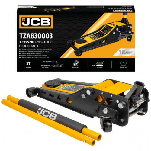 Домкрат подкатанный гидравлический низкопрофильный 3т 75-508мм. JCB Tools JCB-TZA830003