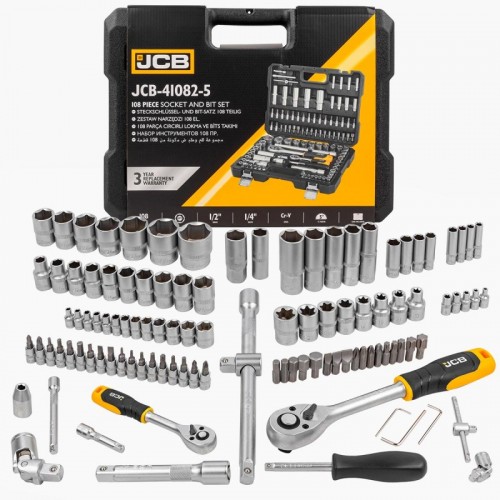 Набор инструментов комбинированный JCB Tools 108 шт, 1/4", 1/2" JCB-41082-5