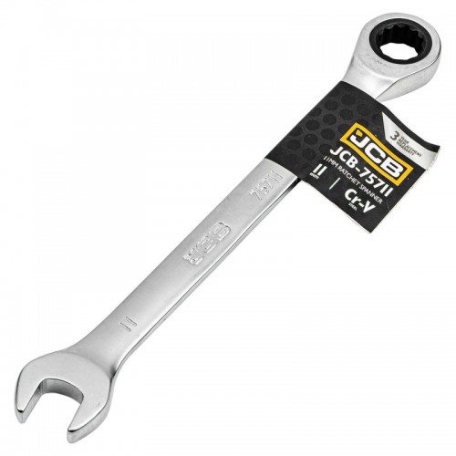 Ключ рожково-накидний з тріскачкою 11мм JCB Tools JCB-75711