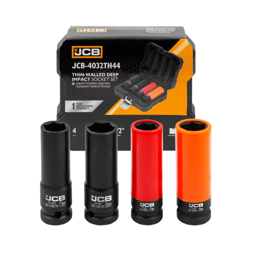 набор головок глубоких ударных тонкостенных 4 ед. 1/2" (6-гр.) 17 и 19 мм JCB Tools JCB-4032TH44