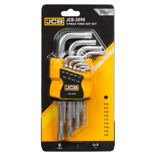 Haбиp Г-образных ключей TORX T10-T50 9шт JCB-5098 JCB Tools
