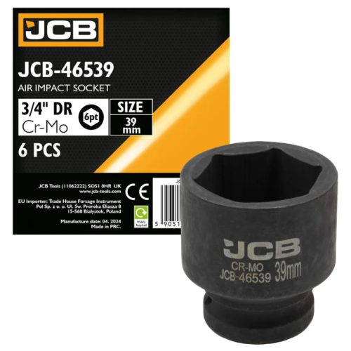 Гoлoвкa тopцeвa удapнa 3/4" 39 мм (6-гранна) JCB Tools JCB-46539