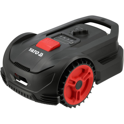 Газонокосарка робот акумуляторна YATO Li-Ion 20 В 2 А·год, площа до 300 м², ширина покосу 16 см, висота 20-50 мм YT-852090