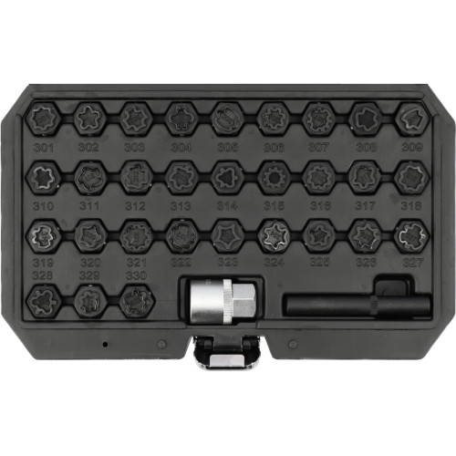 Головки до секретних гвинтів колісних дисків Mercedes YATO з квадрат- 1/2", компл. 32 шт YT-060390