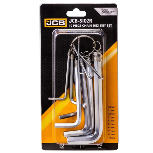 Набор Г-образных шестигранных ключей 1.5-10 мм, 10 пр. JCB Tools JCB-5102R