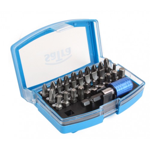 Набор бит PH, PZ, SL, TORX, HEX, 31 шт. с магнитным держателем SATRA S-BSET31