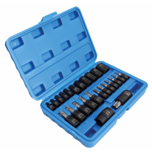Набір головок TORX + біти в головці TORX/E-TORX (1/4, 3/8, 1/2) 25 од. SATRA S-H2548T