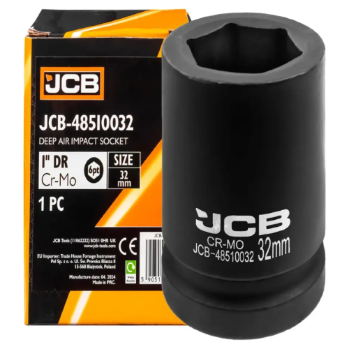 Головка ударная глубокая 1" 32 мм (6-гранная) JCB Tools JCB-48510032