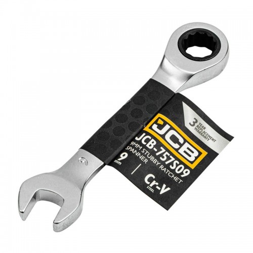 Ключ рожково-накидний з тріскачкою короткий 9мм JCB Tools JCB-757S09
