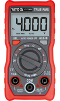 Мультиметр YATO с функцией TRUE RMS с диапазоном 4000 от 2х1,5V; AA YT-730894