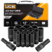 Набор головок ударных глубоких 16 ед. 1/2'' (6-гр.) (10-36 мм) JCB Tools JCB-4167-5MPB