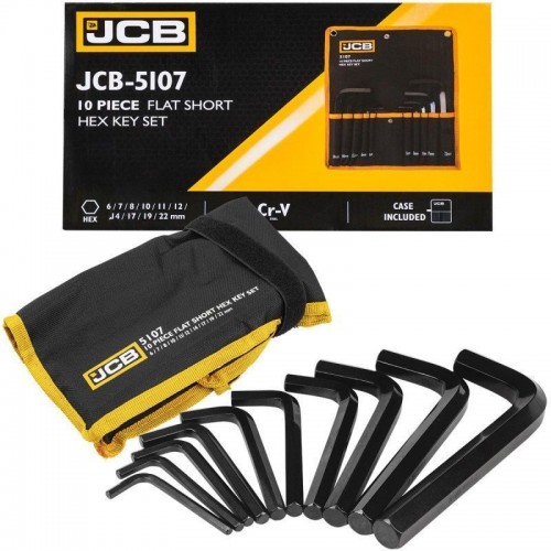 Haбіp Г-oбpазних шестигранників HEX 10 од. (6-22 мм) в чохлі JCB Tools JCB-5107