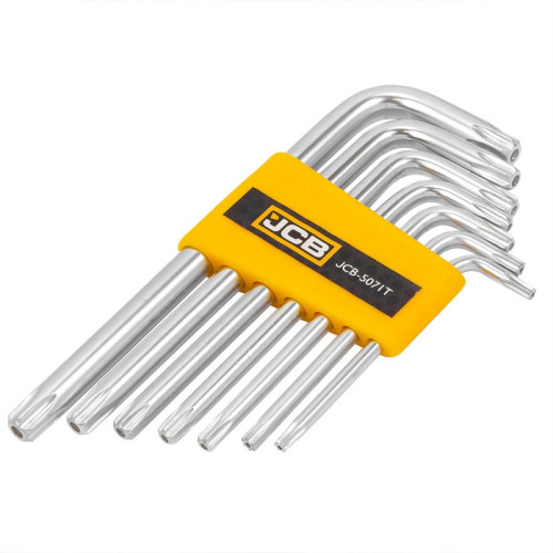 Набор Г-образных ключей TORX T10H–T40H с отверстием, 7 шт. JCB Tools JCB-5071T