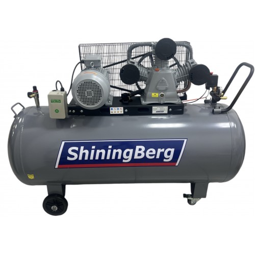 Компресор ремінний, 3 циліндровий 380 В., 5.5 кВт, ресивер 500 л. 950 л/хв ShiningBerg LB75-270L