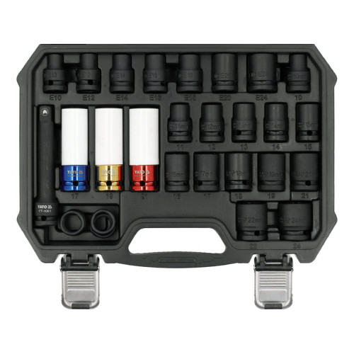 Набор ударных торцевых головок YATO 1/2" с удлинителем, 24 предмета YT-10569