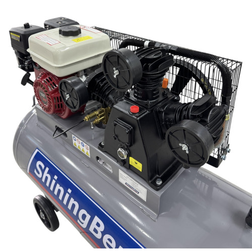 Ремінний компресор бензиновий ShiningBerg, ресивер 200 л, 5 кВт, 360 л/хв