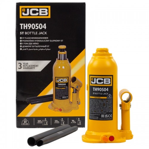 Домкрат бутылочный 5т 207-402мм JCB Tools JCB-TH90504
