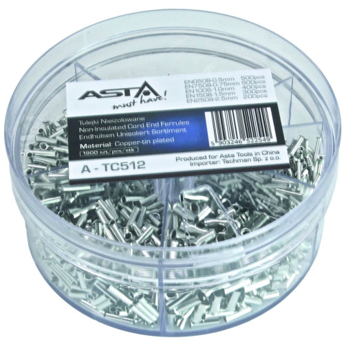 Набор металлических наконечников на провода,1900шт. ASTA A-TC512