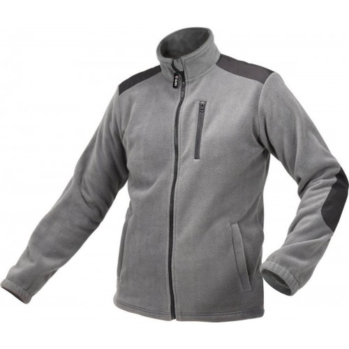 Куртка рабочая из грубого флиса YATO, XL, серая, 3 кармана, укрепляющие нашивки, 100% полиэстер