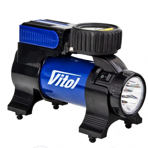 Компрессор "ViTOL" К-22 100psi/14Amp/37л/Фонарь/Автостоп/прикуриватель
