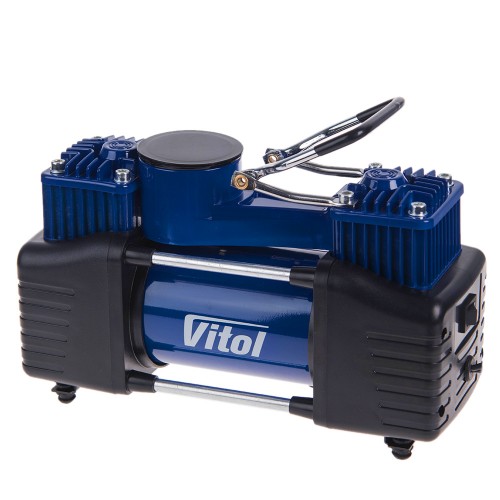 Компрессор "ViTOL" К-72 150psi/23Amp/90л/2 цилиндра/шланг 5,0м/клеммное подключение