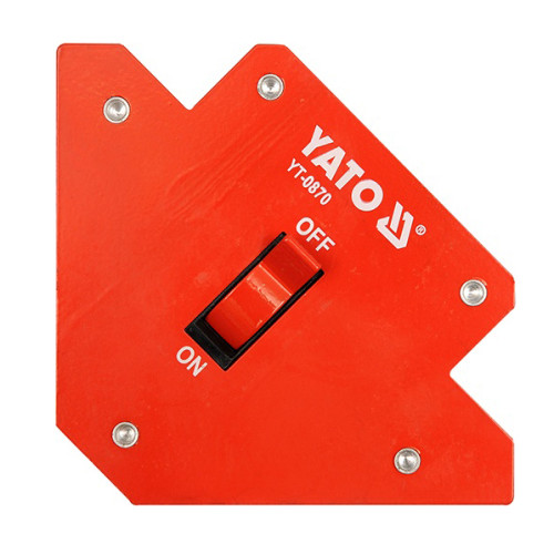 Магнітна струбцина для зварювання з перемикачем (45°,90°,135°),107×160×26мм,13,5кг. YATO YT-0870