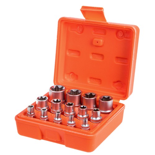 Набор торцевых головок TORX(E) 1/4"-3/8"-1/2"DR, Е4-Е24, 14 предм Alloid