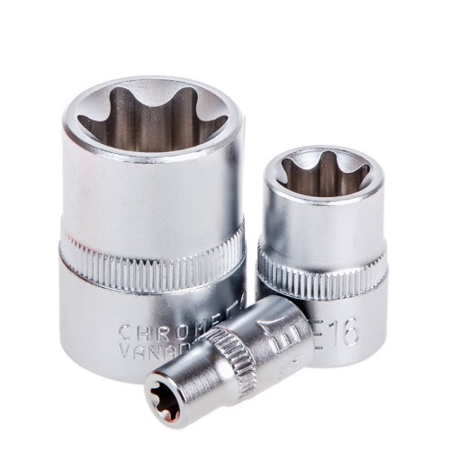 Набор торцевых головок TORX(E) 1/4"-3/8"-1/2"DR, Е4-Е24, 14 предм Alloid