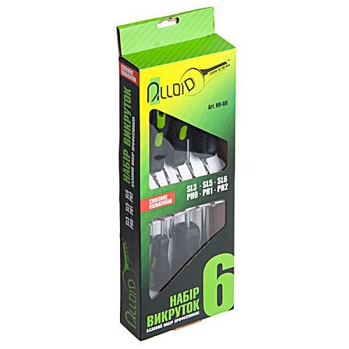 Набор отверток PH+SL, 6 предм (коробка) Alloid НО-6КN